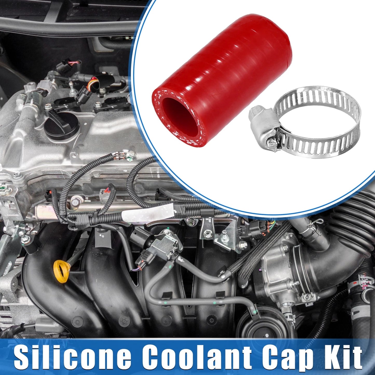 Reinforced Silicone Coolant Cap Kit for Turbo Bypass Valve (0.63" ID)