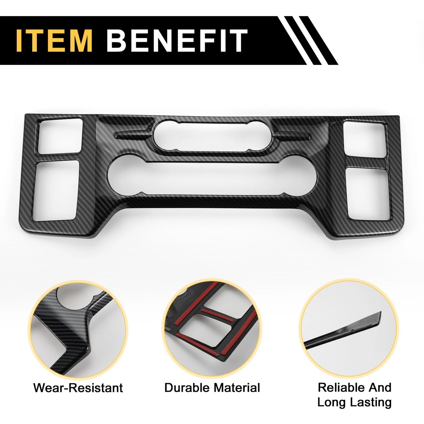 A/C Air Conditioning Panel Cover Trim for Ford F-150 (2021–2024) Black Set