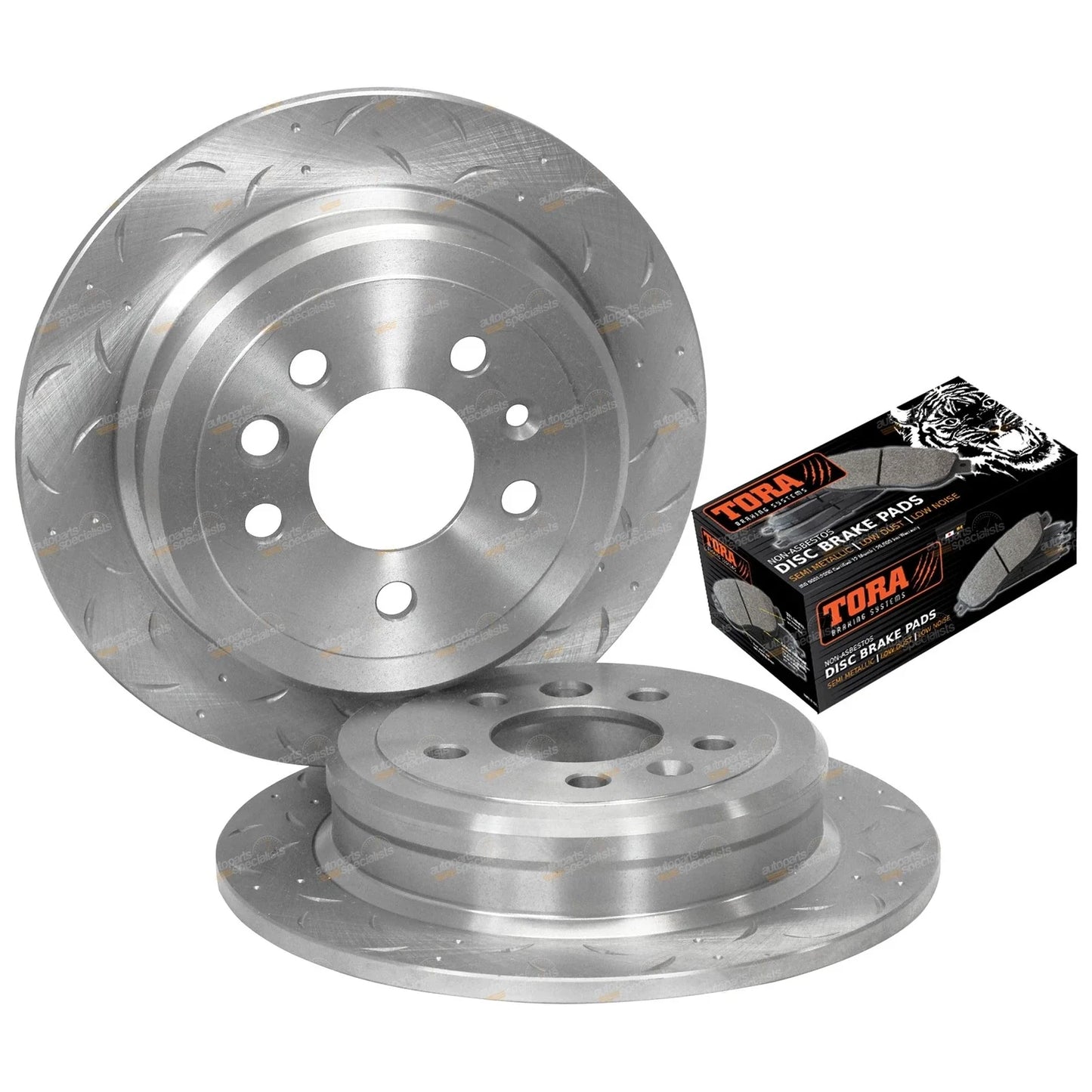 2x Rear Slotted Drilled Rotors & Pads for Fairlane NF NL LTD DF DL (1994-1997)