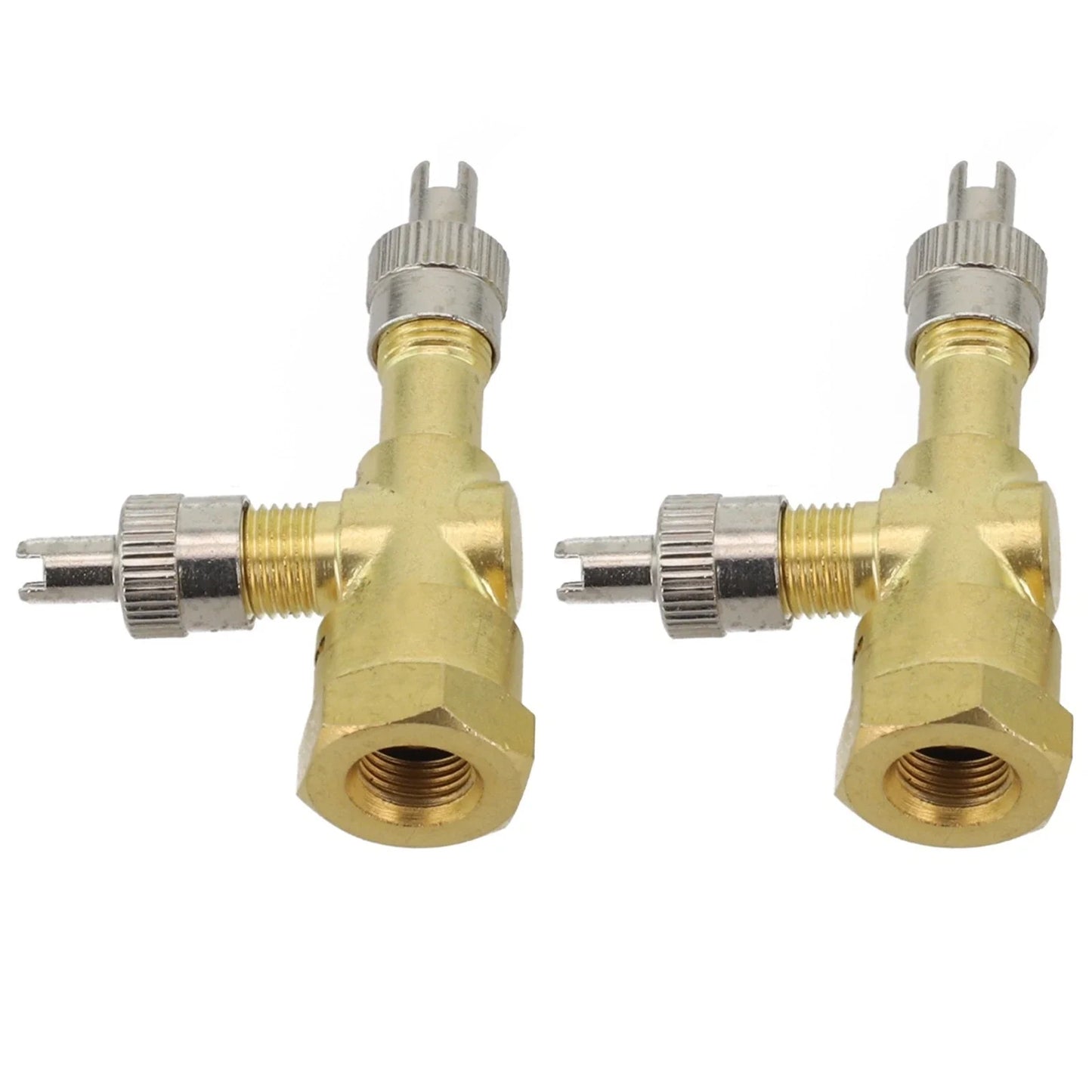 TPMS Valve Tee Adapter / Pack of 2 / Long lasting for Motorcycles and Cars
