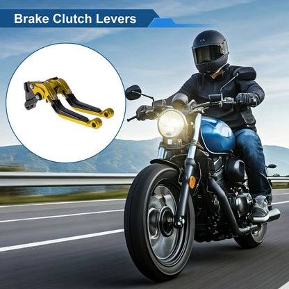 Short Long Brake Clutch Levers for Kawasaki ZZR600 (1990–2006) - Gold Black