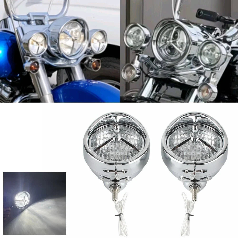 4.5" Chrome Headlight Fog Trim Lights for Harley FLHTCUSE FLHSE Road Glide