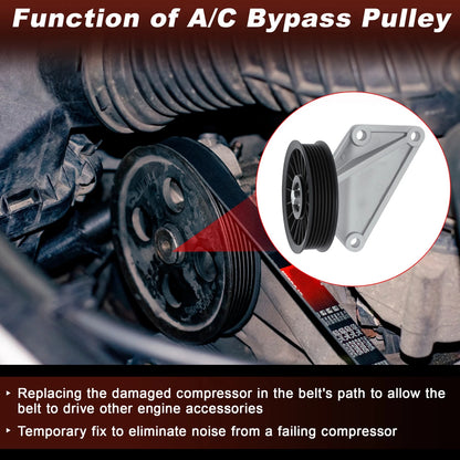 A/C Compressor Bypass Pulley for Ford Crown Victoria, Lincoln Town Car (1998–2011)