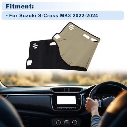 Dash Cover for Suzuki S-Cross MK3 (2022–2024) Without HUD, Flannel Black