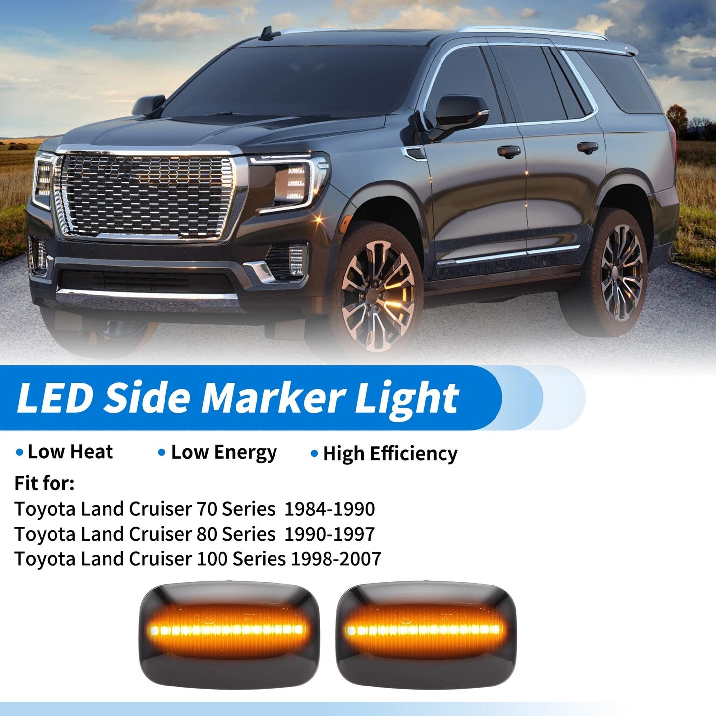LED Side Fender Marker Light for Toyota Land Cruiser 70 Series (2 pcs)