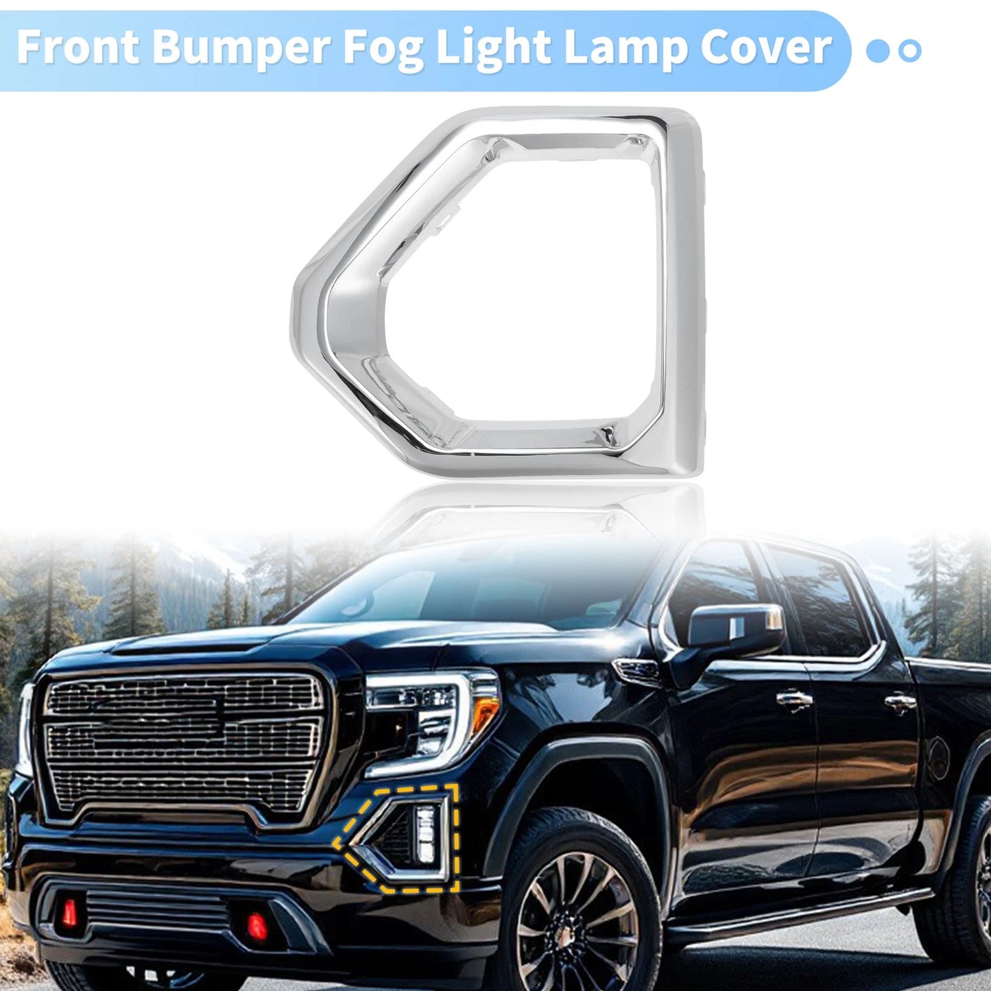 Left Side Front Bumper Fog Light Lamp Cover for GMC Sierra (2019–2021) No.84176752