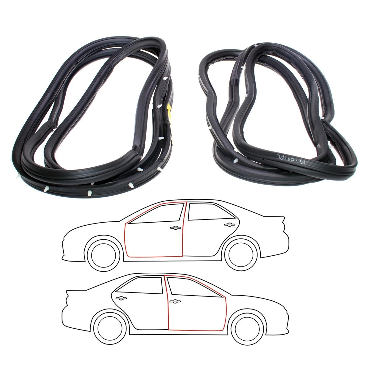 Set of 2 Front Door Weatherstrip Seals for Mitsubishi Colt Lancer (1979–1987)