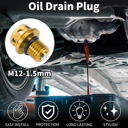 M12x1.5 Magnetic Oil Drain Plug for Universal Applications (2010–2023)