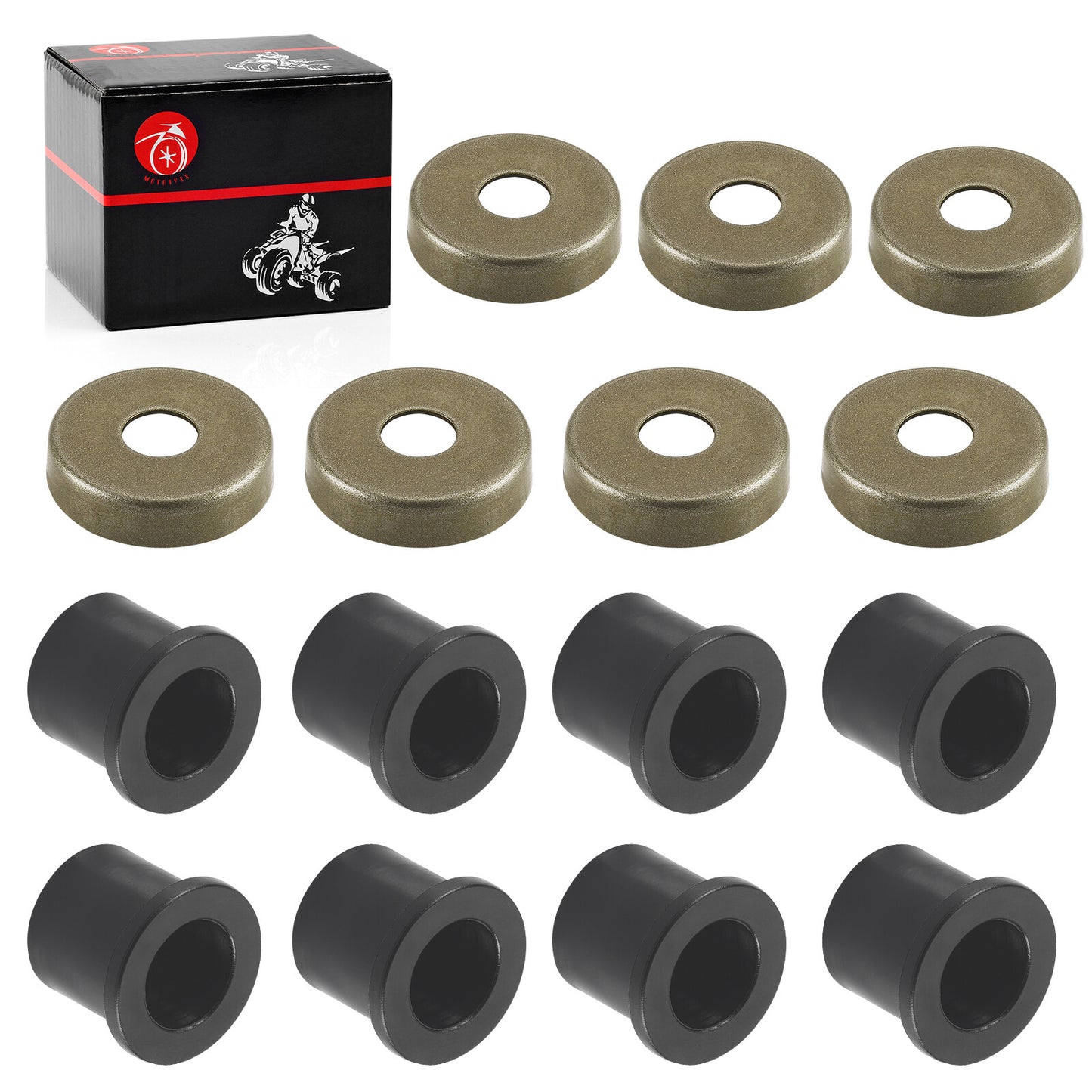 Set of 8 Front A Arm Bushing & Cap Kit for Polaris Outlaw 50 90 110 (2007–2021)