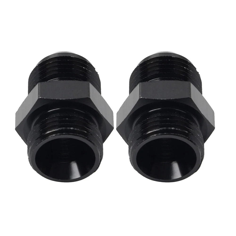 Black Aluminum AN10 Flare to 8AN ORB Male Fitting Adapter w/ O-Rings