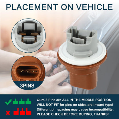 Turn Signal Light Socket for Dodge Grand Caravan (2011–2020) 3 Pins No.68030801AA