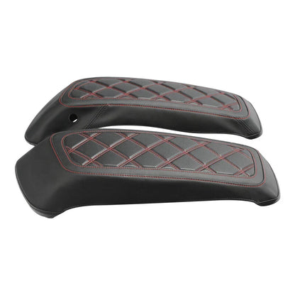 Red Stitching Saddlebag Lid Covers for Harley Electra Street Glide (2014-2023)