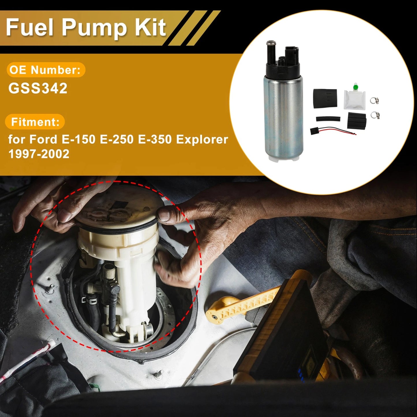 Fuel Pump Set of 2 for Ford E-150 E-250 E-350 Explorer (1997–2002) Replaces GSS342