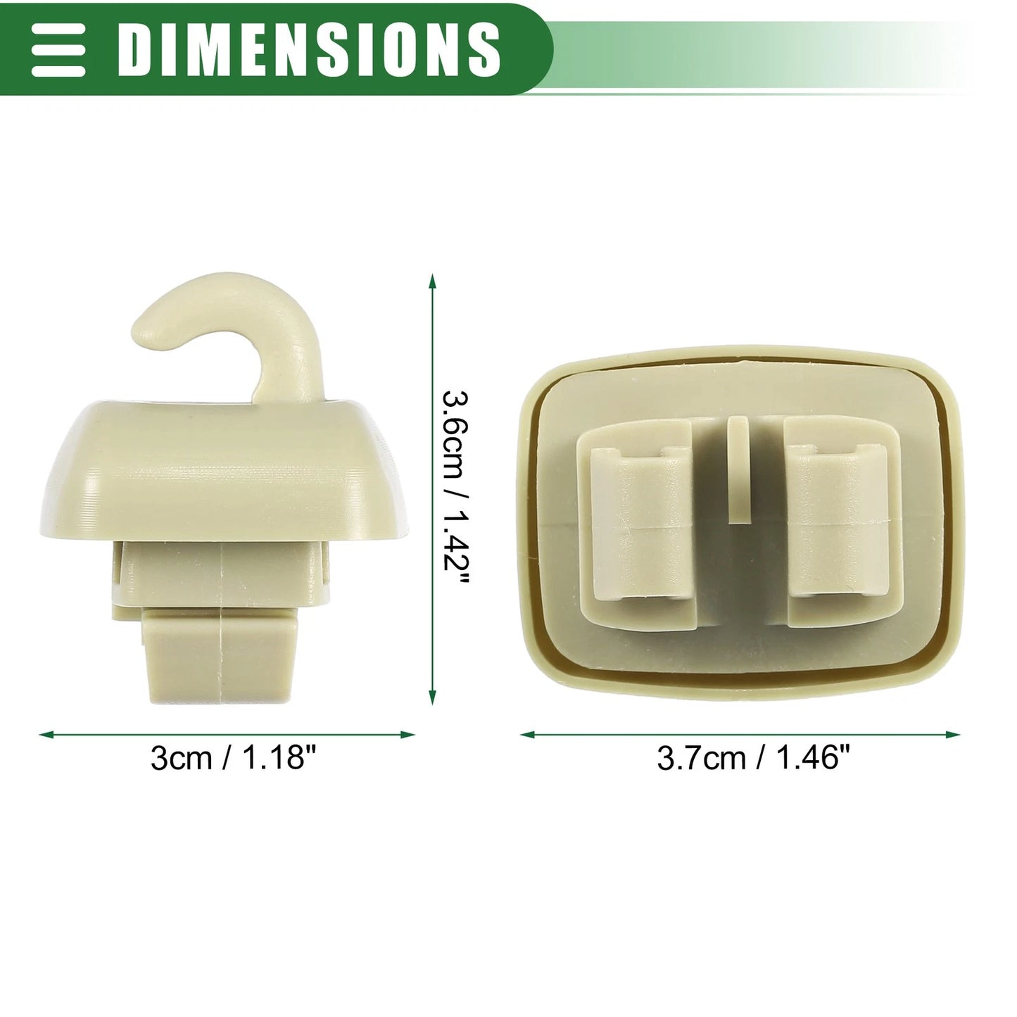 2pcs Sun Visor Holder Clip for Audi A6 Quattro (1998–2005) No. 4B0857562 Beige