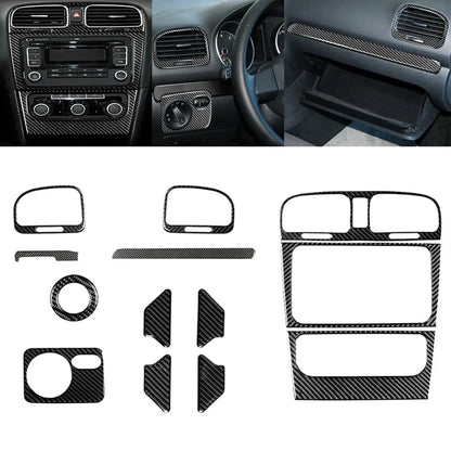 Interior Carbon Fiber Trim 13 Pieces for Golf 6 MK6 (2008–2012)