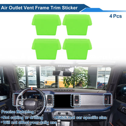 Set of 4 Air Condition Outlet Vent Trim Cover Frames for Ford Bronco (2021–2024)