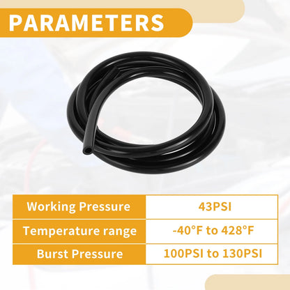 Silicone Vacuum Tubing Hose 1/4" ID 5FT (6mm, 2mm Thickness)