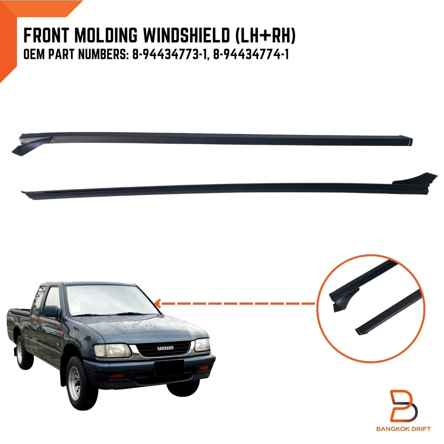 Windscreen Side Moulding Rubber Seal  For Holden Rodeo TF TFR (88-96)