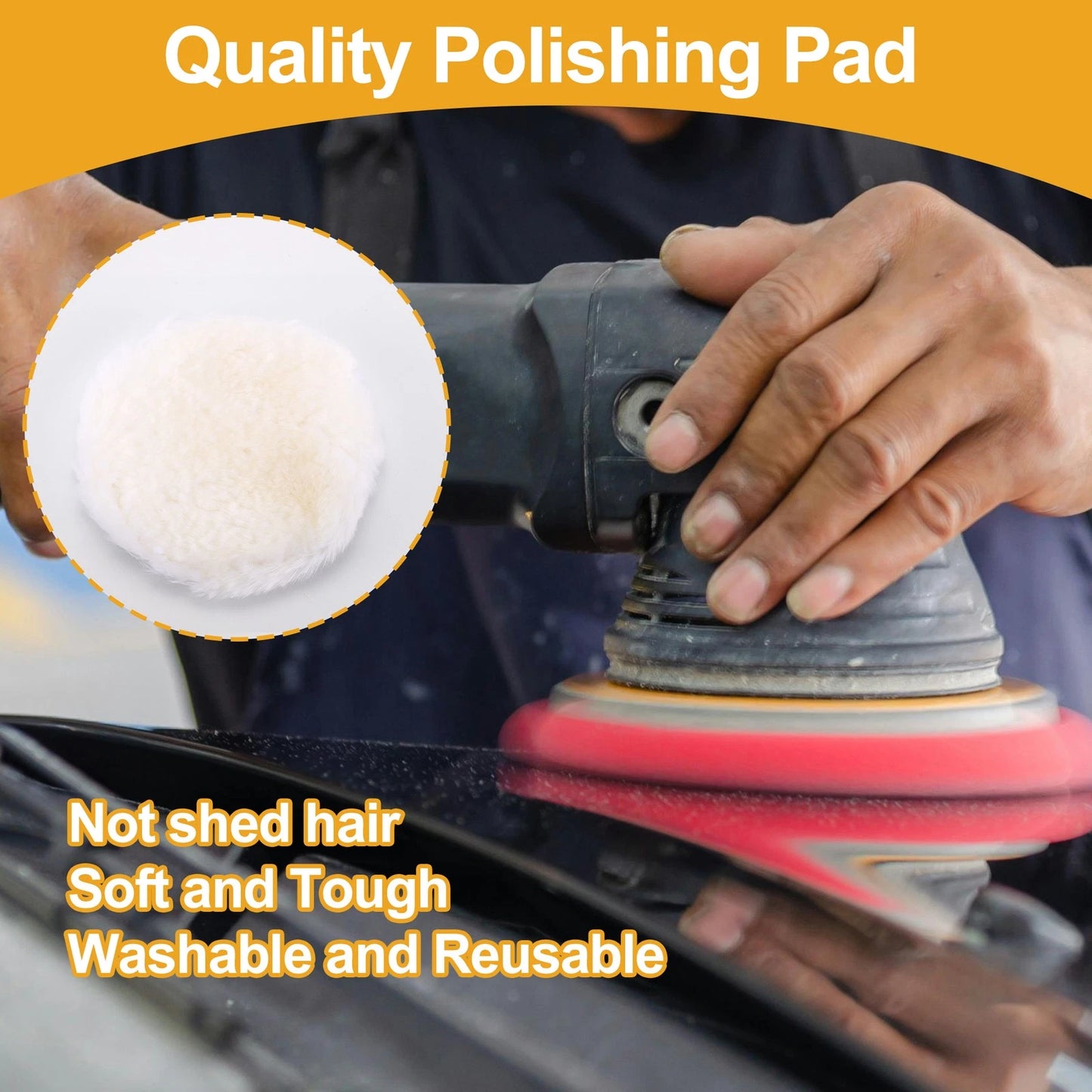 1pc 6" Wool Polishing Buffing Waxing Pad for Universal Use