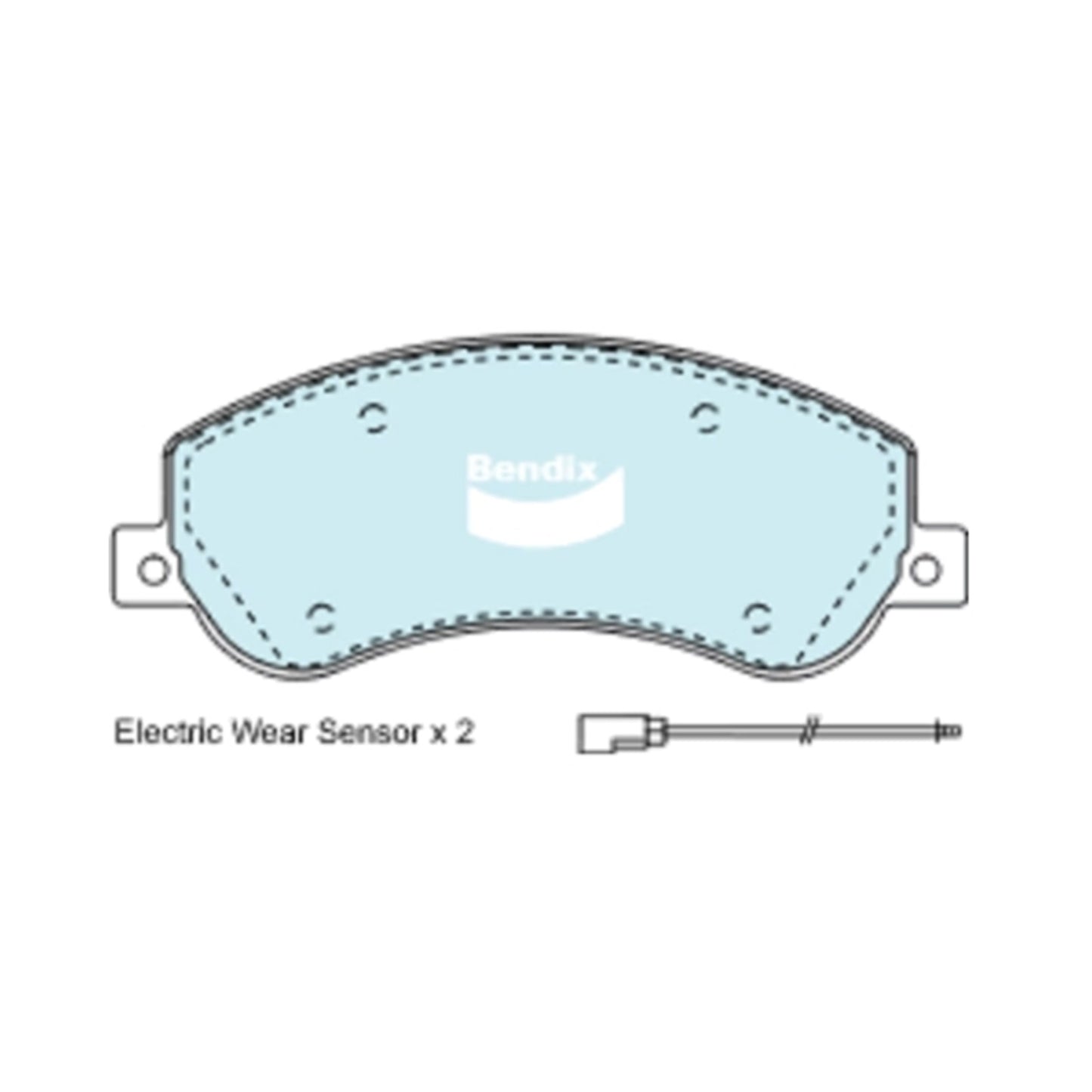 Set of 4 Bendix Heavy Duty Front Disc Brake Pads for Ford Transit (2006–2010)