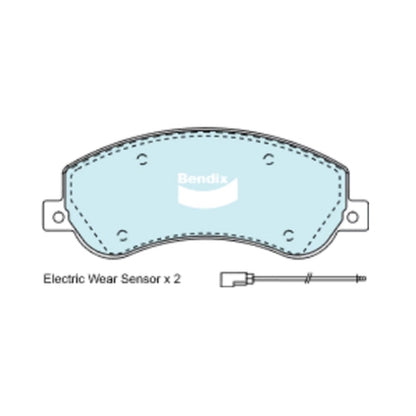 Set of 4 Bendix Heavy Duty Front Disc Brake Pads for Ford Transit (2006–2010)