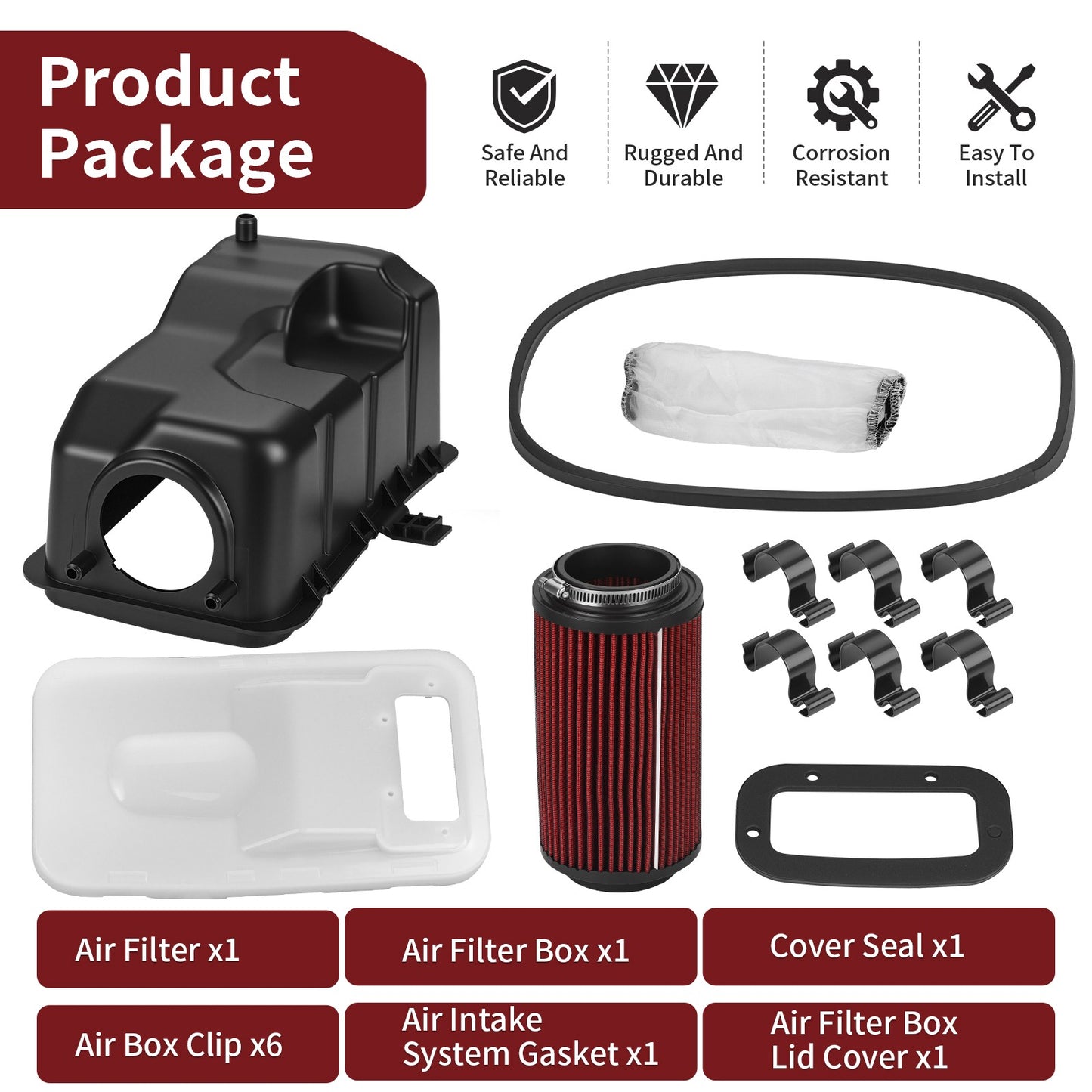 Air Filter Box Lid Cover Seal Kit for Polaris Sportsman 400 450 500 (2001–2010)