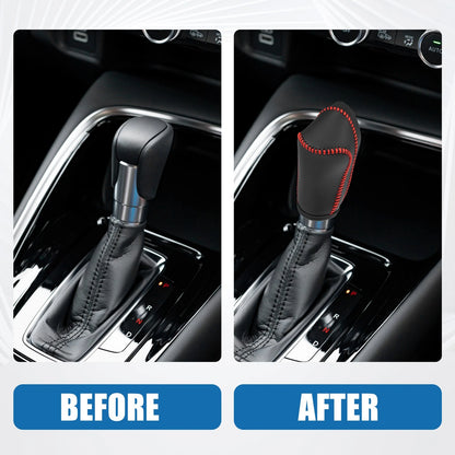 Gear Shift Lever Cover for Honda CR-V (2008–2014) - Black Red Stitches
