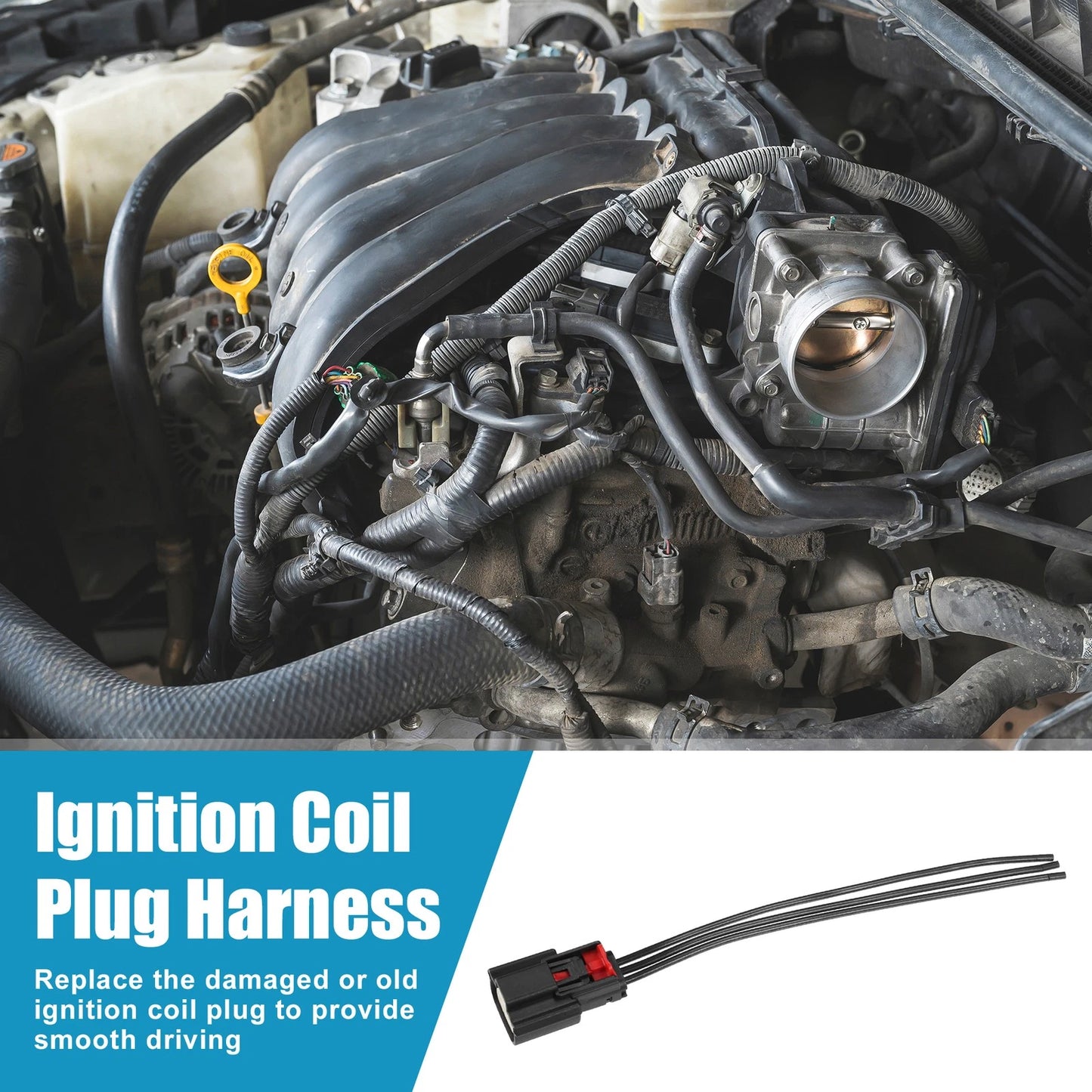 Set of 8 Ignition Coil Connectors for Ford Transit-350 HD (2015–2017) No. 9U2Z14S411EA