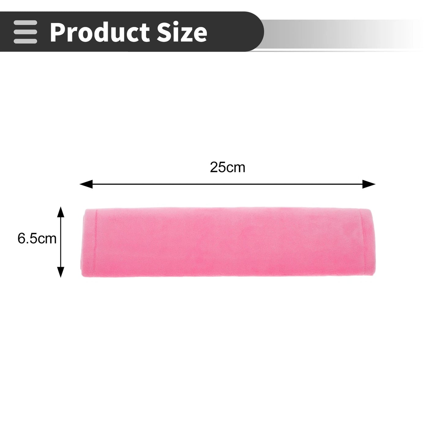 Set of 2 Pink Chenille Seat Belt Cover Pads for Universal Fit (25cm)