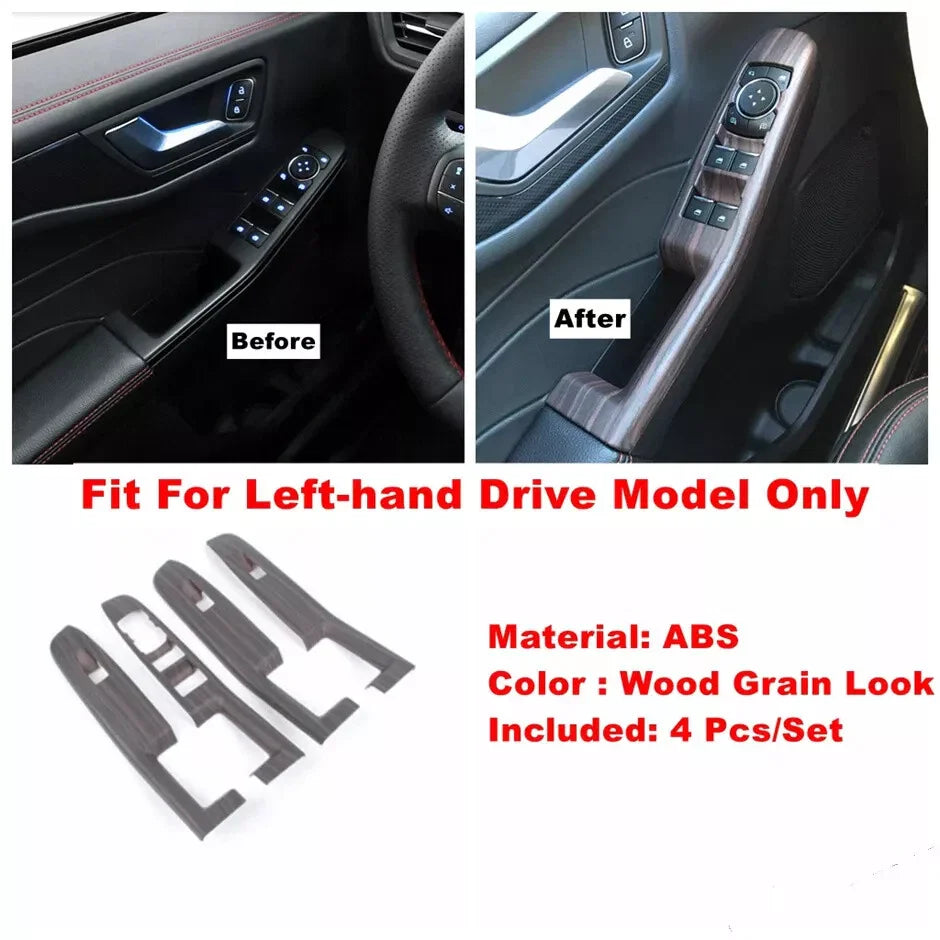 Wood Grain Gear Shift Panel Trim for Ford Escape Kuga (2020–2024)