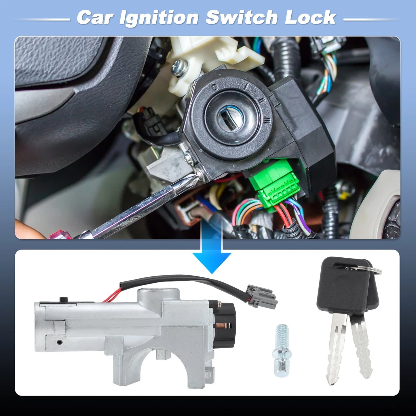 Ignition Lock Cylinder w/ 2 Key for Nissan Versa (2007–2012) D8700ZW80A/D8700EL50A
