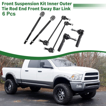 6pcs Front Suspension Kit Tie Rod Ends & Sway Bar Links for Dodge Journey