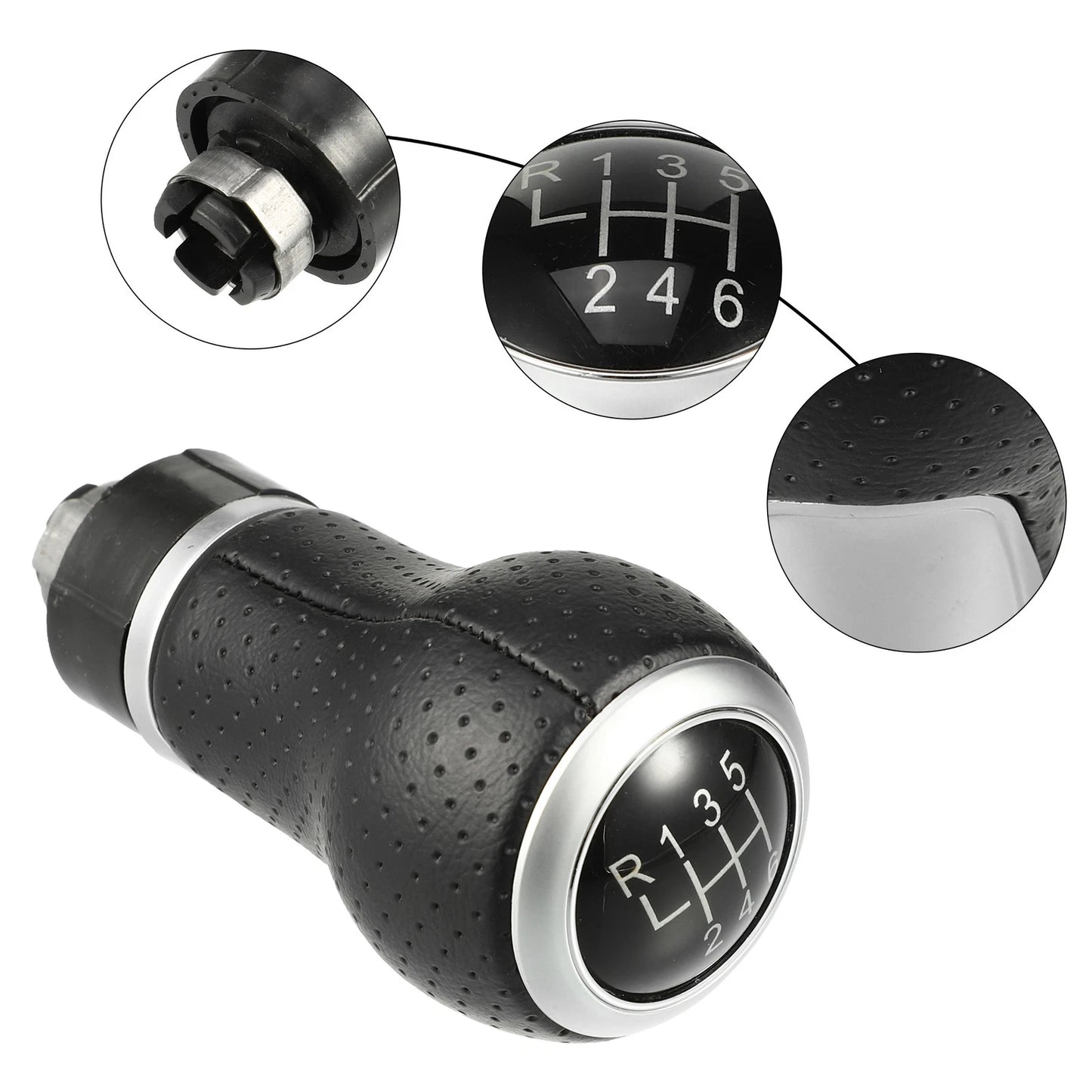 Set of 1 Gear Shift Knob for Audi A3 (2003–2013) Black 6 Speed