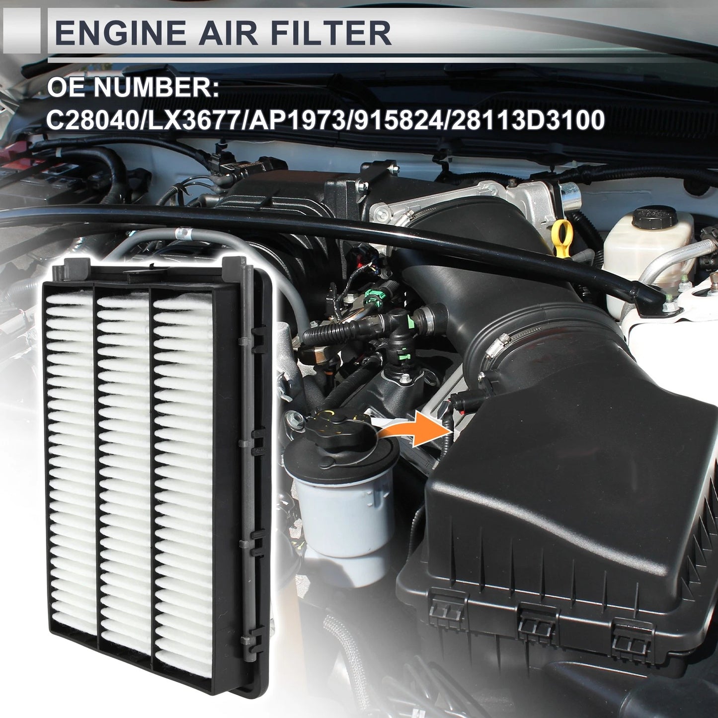 Car Air Filter No.C28040 for Hyundai Tucson TL TLE (2015–2020) 1 Pc