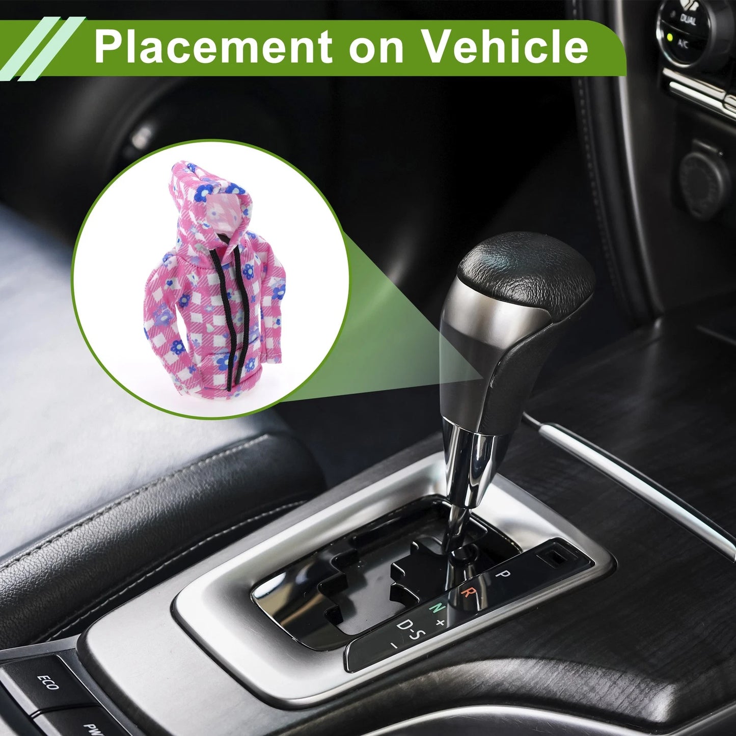 Gear Shift Knob Cover for Universal Lattice Hoodie Style (Pink White)