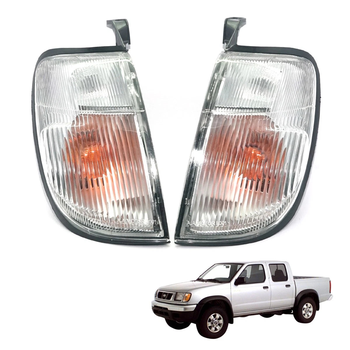 Front Corner Indicator Light Lamp Pair for Nissan Navara Frontier D22 (2001–2014)