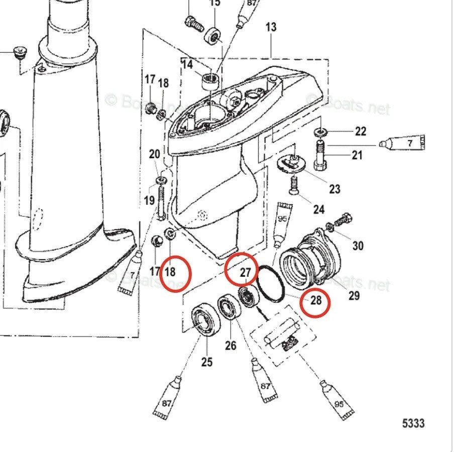 Lower Unit Oil Seal for Mercury Marine Outboard (4HP–6HP)
