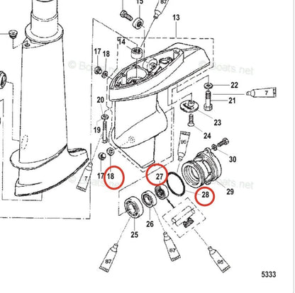 Lower Unit Oil Seal for Mercury Marine Outboard (4HP–6HP)