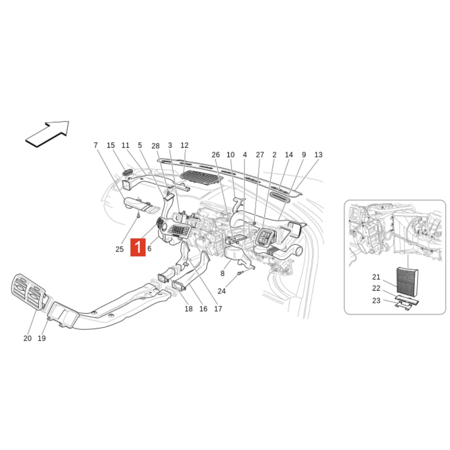 A/C Air Vent Panel Grille for Maserati GranTurismo (2008–2019)