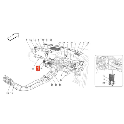 A/C Air Vent Panel Grille for Maserati GranTurismo (2008–2019)