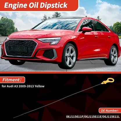 Oil Dipstick No. 06J115611F for Audi A3 (2009–2013) Yellow