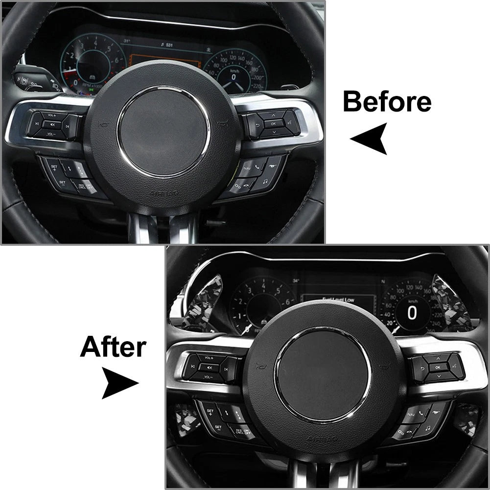 Red Carbon Fiber Steering Wheel Shift Paddle Extension for Ford Taurus (2010–2019)
