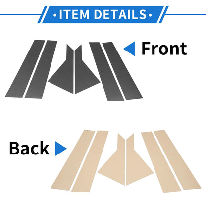 6 Pcs Door Pillar Window Trim for Kia Forte K3 (2019–2024) Carbon Fiber