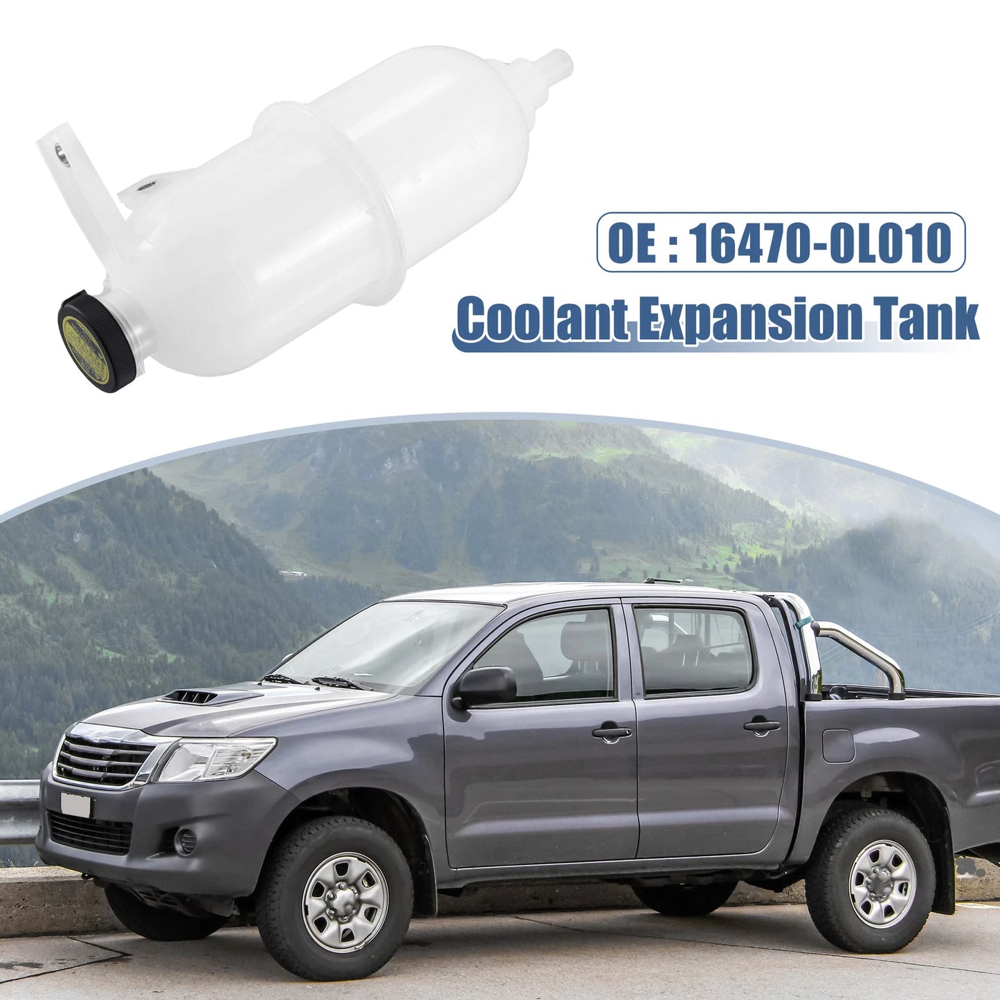 Coolant Radiator Reservoir Tank 16470-0L010 with Cap for Toyota Hilux (2005–2015)