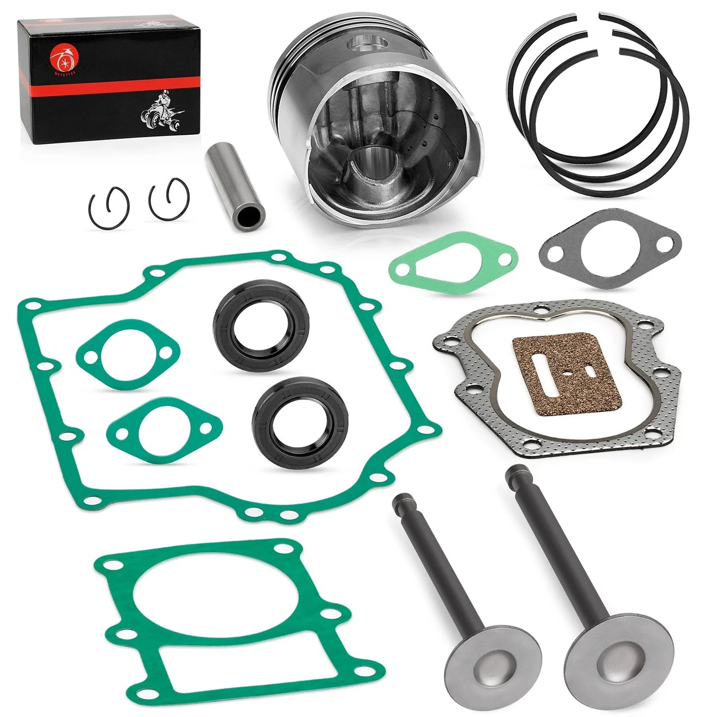 Engine Rebuild Kit Piston Rings & Valve for Club Car Gas Golf Cart (1986–1991)