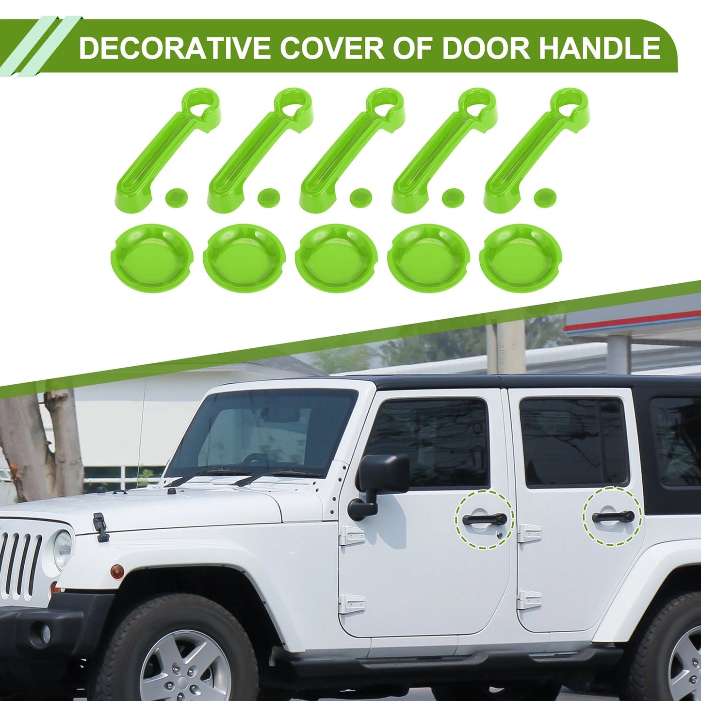 Set of 4 Decorative Door Handle Covers for Jeep Wrangler JK JKU (2007–2018)