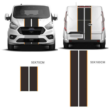 Racing Stripe Vinyl Sticker for Car Truck Black & Orange