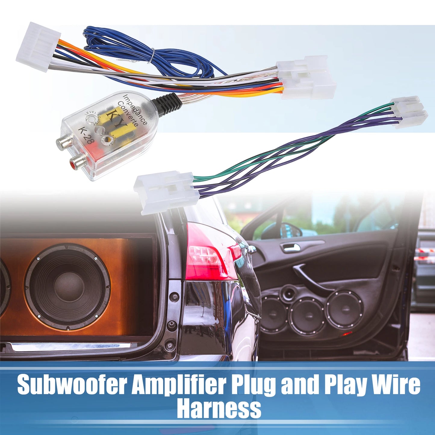 Set of 1 Radio Amp Subwoofer Amplifier Plug Play Wire Harness for Toyota Pickup (1989–1995)