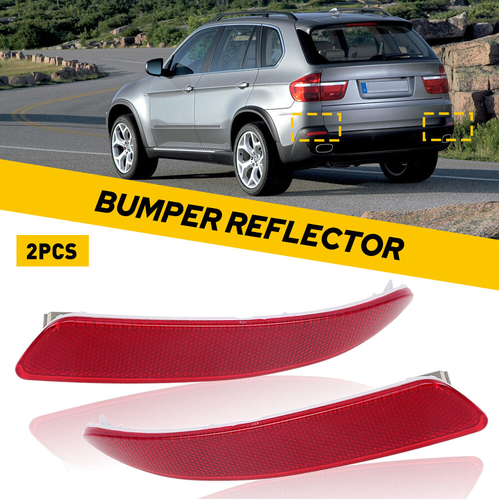 Set of 2 Rear Bumper Reflectors for BMW X5 E70 (2007–2010) Red