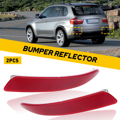 Set of 2 Rear Bumper Reflectors for BMW X5 E70 (2007–2010) Red